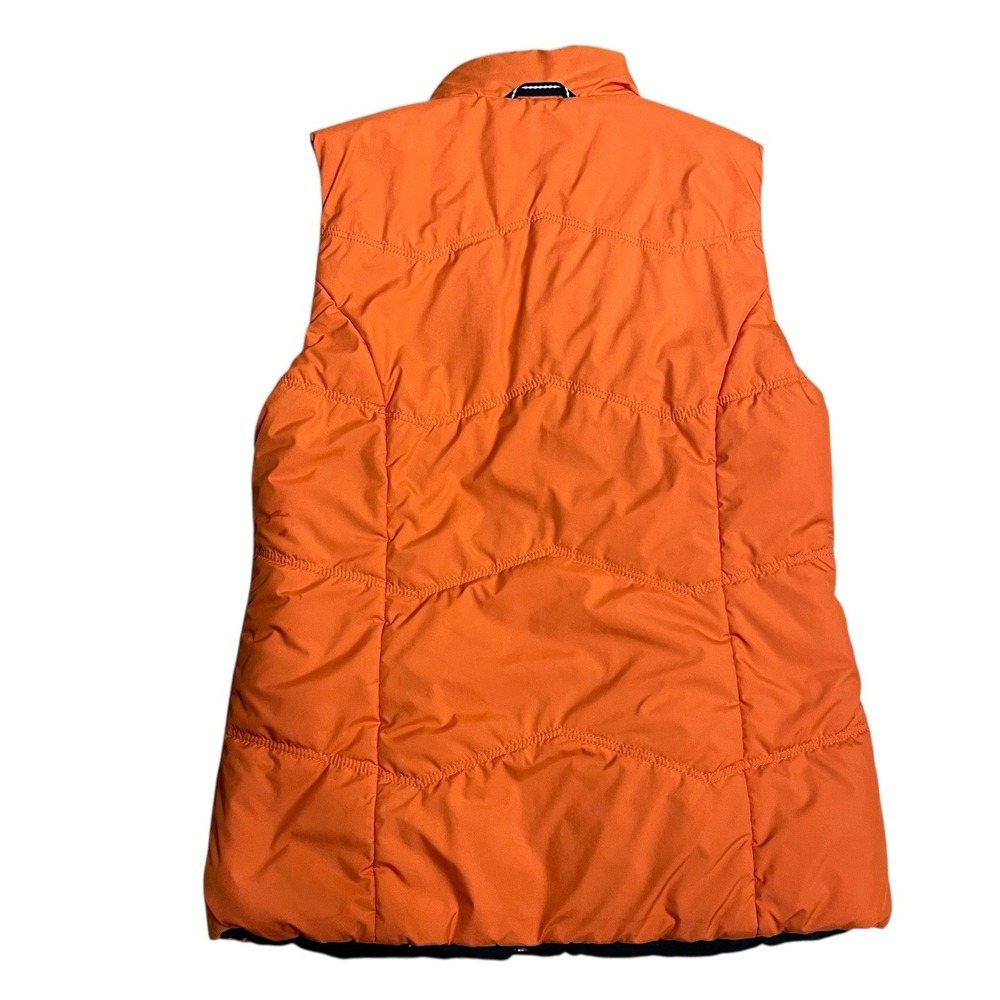 Nautica Youth Unisex Reversible Puffer Vest Orange Navy Full Zip Size M Utility - Picture 6 of 11